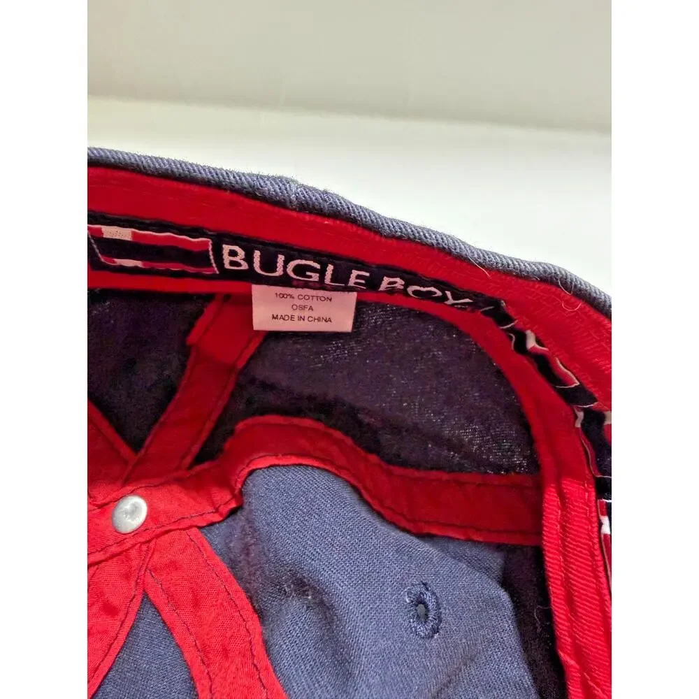 Bugle Boy Hat Cap Strap Back Embroidered Flag Dad 90s Y2K useed